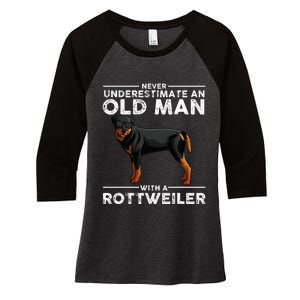 Rottweiler Designs For Dad Grandpa Rottie Lovers Women's Tri-Blend 3/4-Sleeve Raglan Shirt