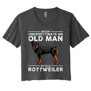 Rottweiler Designs For Dad Grandpa Rottie Lovers Women's Crop Top Tee