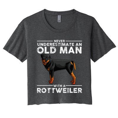 Rottweiler Designs For Dad Grandpa Rottie Lovers Women's Crop Top Tee