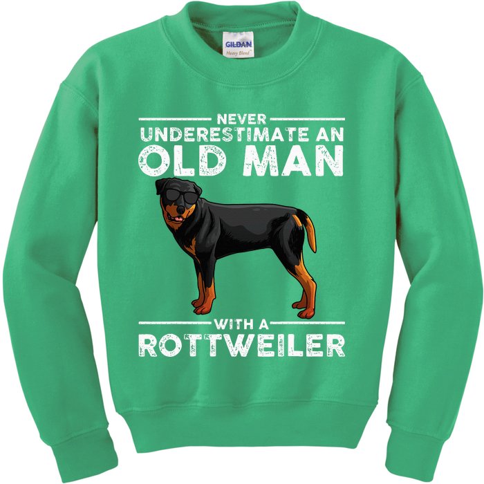 Rottweiler Designs For Dad Grandpa Rottie Lovers Kids Sweatshirt