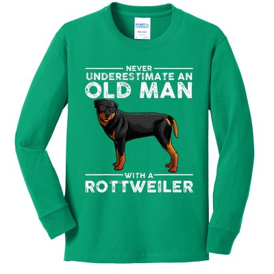 Rottweiler Designs For Dad Grandpa Rottie Lovers Kids Long Sleeve Shirt