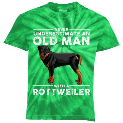 Rottweiler Designs For Dad Grandpa Rottie Lovers Kids Tie-Dye T-Shirt