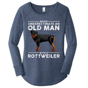 Rottweiler Designs For Dad Grandpa Rottie Lovers Women's Perfect Tri Tunic Long Sleeve Shirt