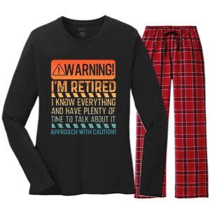 Retirement Design For Women Retiree Retired Women's Long Sleeve Flannel Pajama Set 