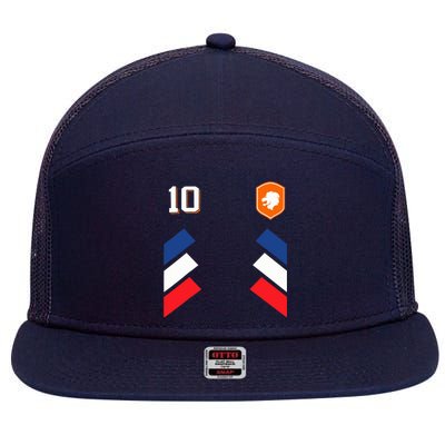 Retro10 Dutch Football Netherlands Soccer Netherlands Flag 7 Panel Mesh Trucker Snapback Hat