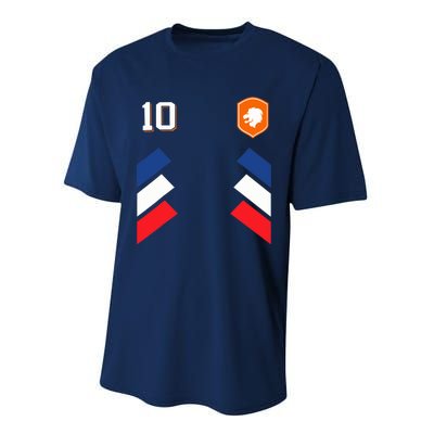 Retro10 Dutch Football Netherlands Soccer Netherlands Flag Performance Sprint T-Shirt