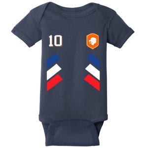 Retro10 Dutch Football Netherlands Soccer Netherlands Flag Baby Bodysuit