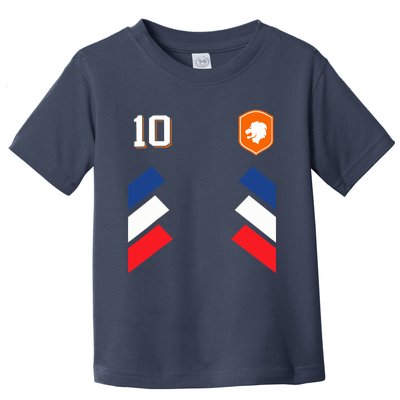 Retro10 Dutch Football Netherlands Soccer Netherlands Flag Toddler T-Shirt