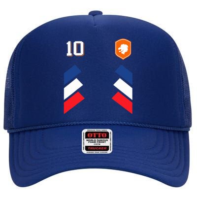 Retro10 Dutch Football Netherlands Soccer Netherlands Flag High Crown Mesh Back Trucker Hat