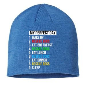 Rescue Dogs Funny Gift My Perfect Day Rescue Dogs Gift Sustainable Beanie