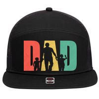 Retro Dad Fathers Day Gift 7 Panel Mesh Trucker Snapback Hat