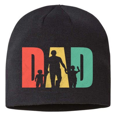 Retro Dad Fathers Day Gift Sustainable Beanie