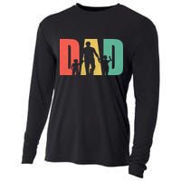 Retro Dad Fathers Day Gift Cooling Performance Long Sleeve Crew