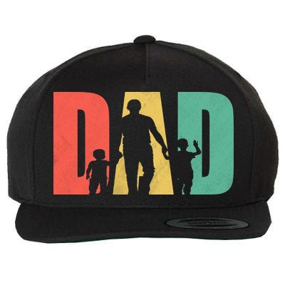 Retro Dad Fathers Day Gift Wool Snapback Cap