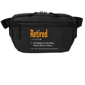 Retired Definition Funny Retirement Gag Gift Crossbody Pack