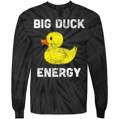 Rubber Ducky Funny Meme Big Duck Energy Tie-Dye Long Sleeve Shirt