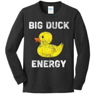 Rubber Ducky Funny Meme Big Duck Energy Kids Long Sleeve Shirt