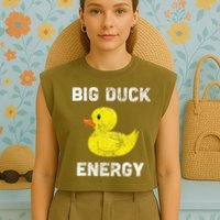 Rubber Ducky Funny Meme Big Duck Energy Garment-Dyed Women's Muscle Tee