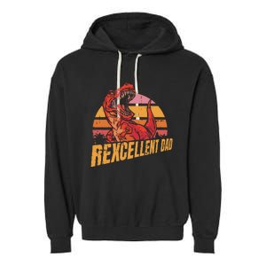 Rexcellent Dad Fathers Day Retro Papa Grandpa Garment-Dyed Fleece Hoodie