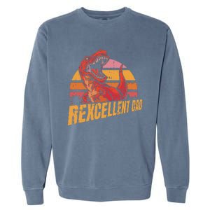 Rexcellent Dad Fathers Day Retro Papa Grandpa Garment-Dyed Sweatshirt