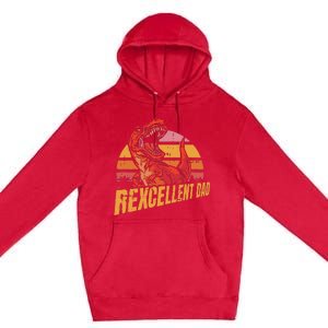 Rexcellent Dad Fathers Day Retro Papa Grandpa Premium Pullover Hoodie