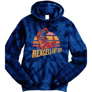 Rexcellent Dad Fathers Day Retro Papa Grandpa Tie Dye Hoodie