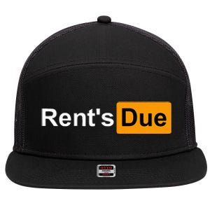 RentS Due Funny Rent Is Due Roommates Bodybuilding 7 Panel Mesh Trucker Snapback Hat