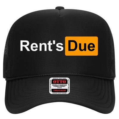 RentS Due Funny Rent Is Due Roommates Bodybuilding High Crown Mesh Back Trucker Hat