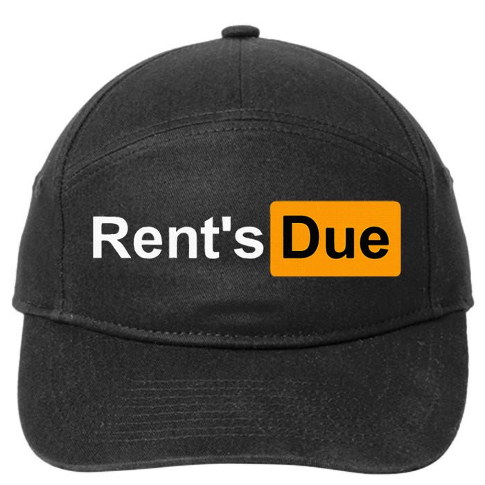 RentS Due Funny Rent Is Due Roommates Bodybuilding 7-Panel Snapback Hat