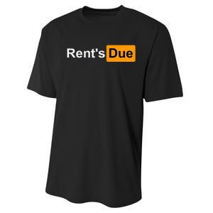 RentS Due Funny Rent Is Due Roommates Bodybuilding Performance Sprint T-Shirt