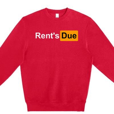 RentS Due Funny Rent Is Due Roommates Bodybuilding Premium Crewneck Sweatshirt