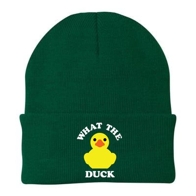 Rubber Ducky, Funny Pun What The DUCK Knit Cap Winter Beanie