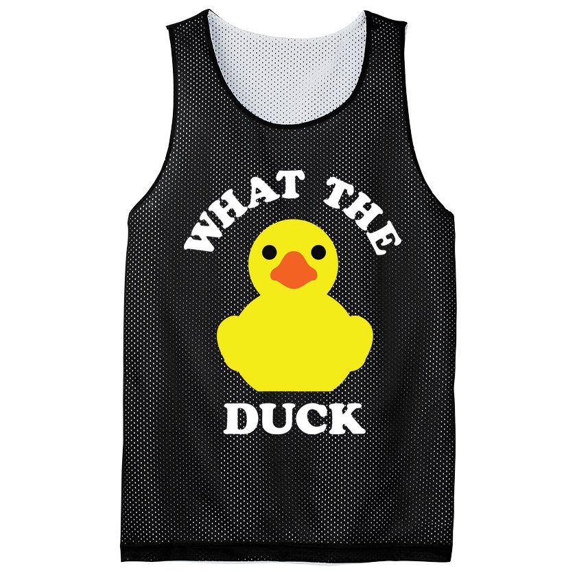 Rubber Ducky, Funny Pun What The DUCK Mesh Reversible Basketball Jersey Tank