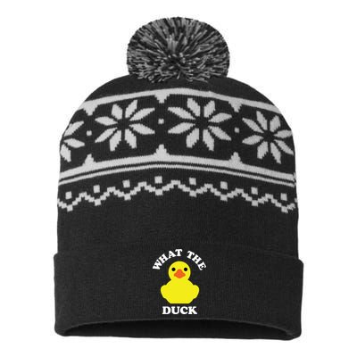 Rubber Ducky, Funny Pun What The DUCK USA-Made Snowflake Beanie