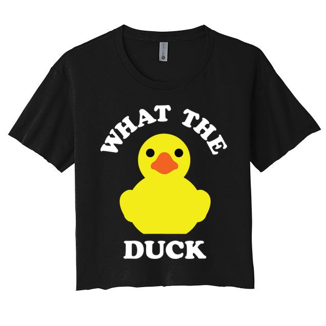 Rubber Ducky, Funny Pun What The DUCK Women's Crop Top Tee