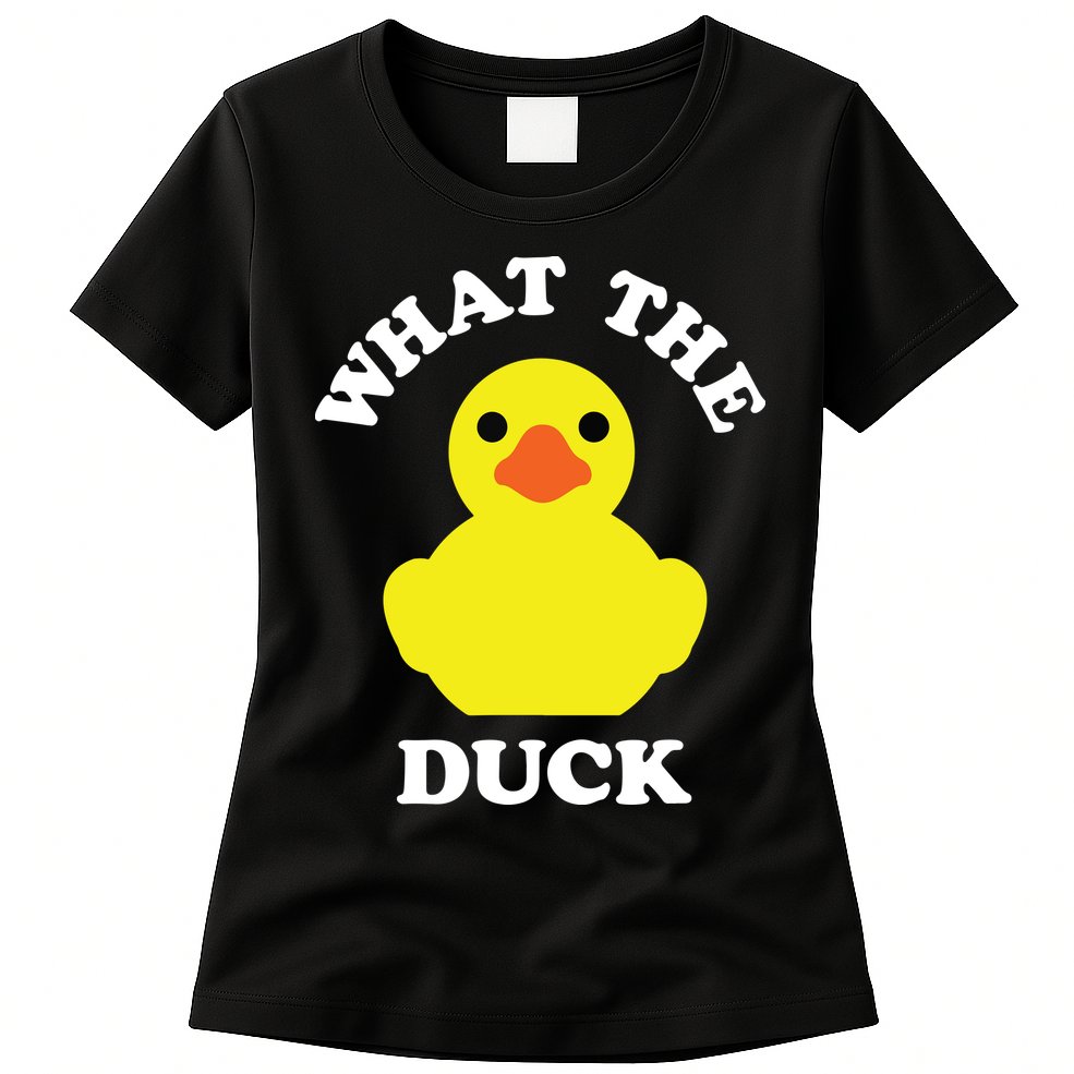 Rubber Ducky, Funny Pun What The DUCK Womens T-Shirt