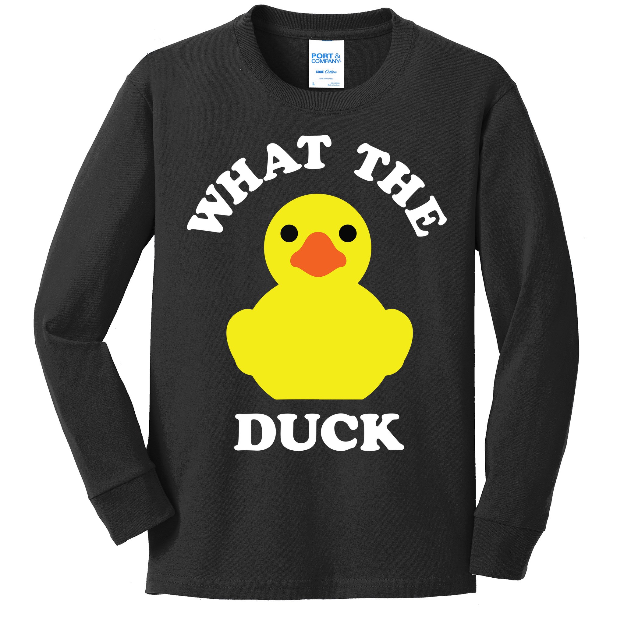 Rubber Ducky, Funny Pun What The DUCK Kids Long Sleeve Shirt