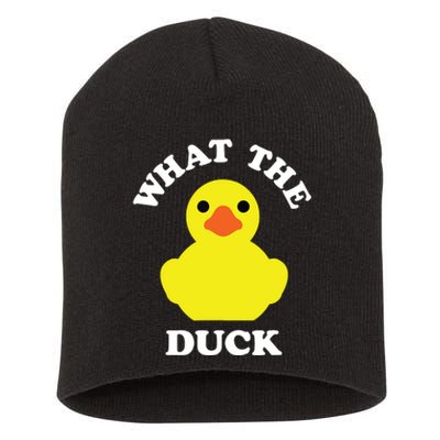 Rubber Ducky, Funny Pun What The DUCK Short Acrylic Beanie