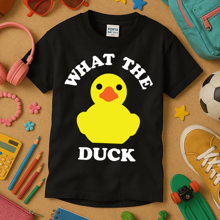 Rubber Ducky, Funny Pun What The DUCK Kids T-Shirt