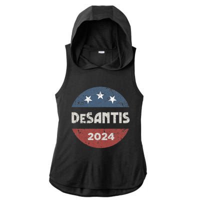 Ron Desantis For President 2024 Campaign Ladies PosiCharge Tri-Blend Wicking Draft Hoodie Tank