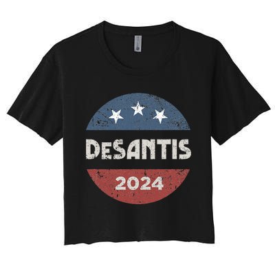 Ron Desantis For President 2024 Campaign Women's Crop Top Tee