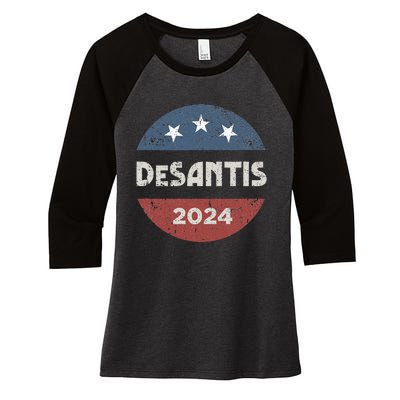 Ron Desantis For President 2024 Campaign Women's Tri-Blend 3/4-Sleeve Raglan Shirt