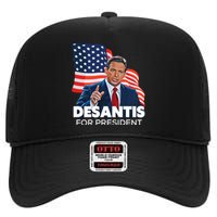 Ron DeSantis For President 2024 Election Proud Republican High Crown Mesh Back Trucker Hat