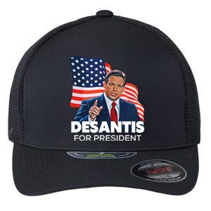 Ron DeSantis For President 2024 Election Proud Republican Flexfit Unipanel Trucker Cap