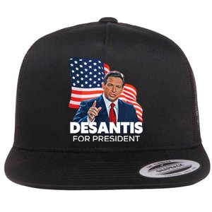 Ron DeSantis For President 2024 Election Proud Republican Flat Bill Trucker Hat