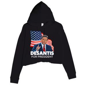 Ron DeSantis For President 2024 Election Proud Republican Crop Fleece Hoodie