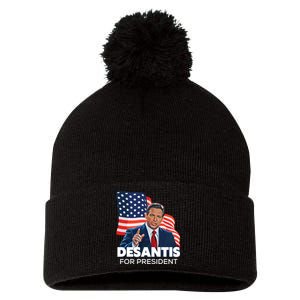 Ron DeSantis For President 2024 Election Proud Republican Pom Pom 12in Knit Beanie