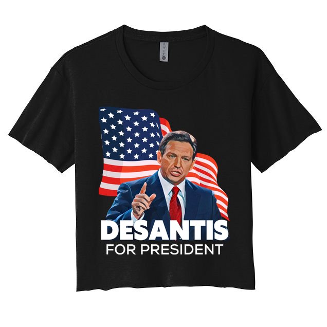 Ron DeSantis For President 2024 Election Proud Republican Women's Crop Top Tee