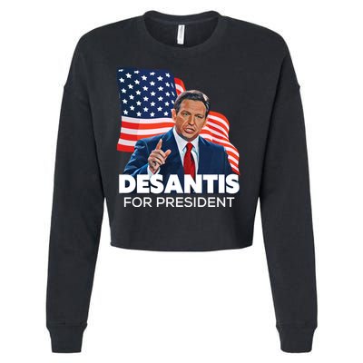 Ron DeSantis For President 2024 Election Proud Republican Cropped Pullover Crew