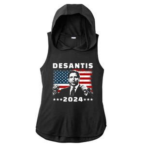 Ron DeSantis For President 2024 Election Proud Republican Ladies PosiCharge Tri-Blend Wicking Draft Hoodie Tank